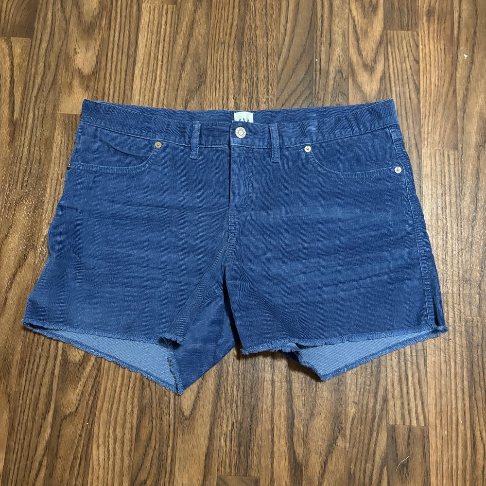 The Gap * Short Navy Corduroy Frayed Hem Shorts * Woman Size 14